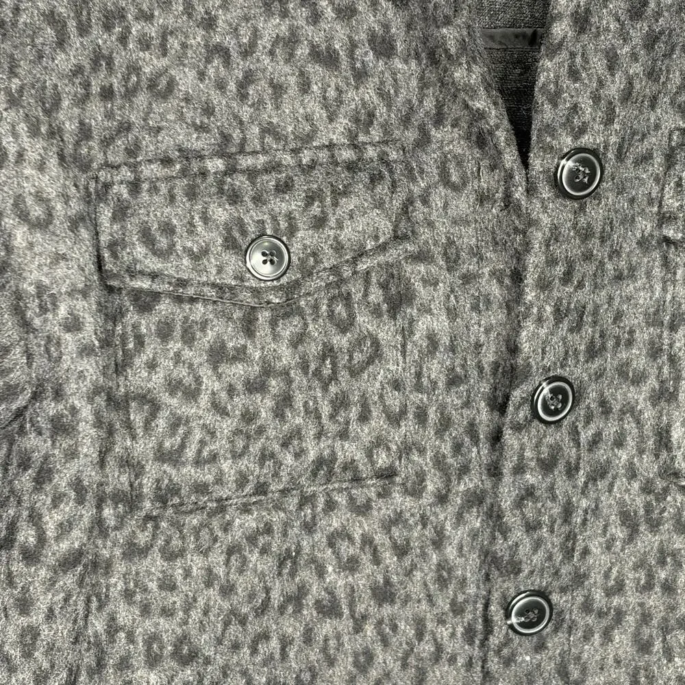 Gap Girls Leopard Print Wool Blend Shacket Size L